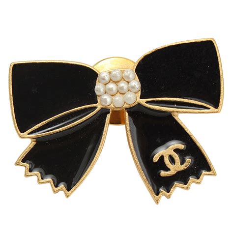 black chanel bow|chanel brooches jewelry.